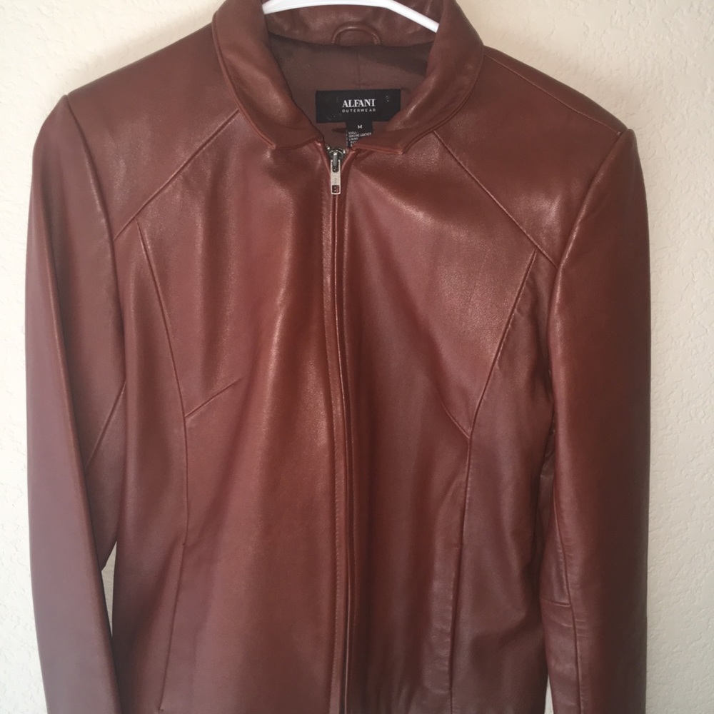 Brown leather jacket